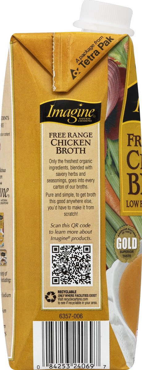 slide 3 of 6, Imagine Organic Free Range Chicken Broth, 16 fl oz