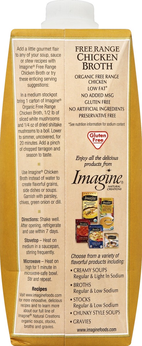 slide 6 of 6, Imagine Organic Free Range Chicken Broth, 16 fl oz