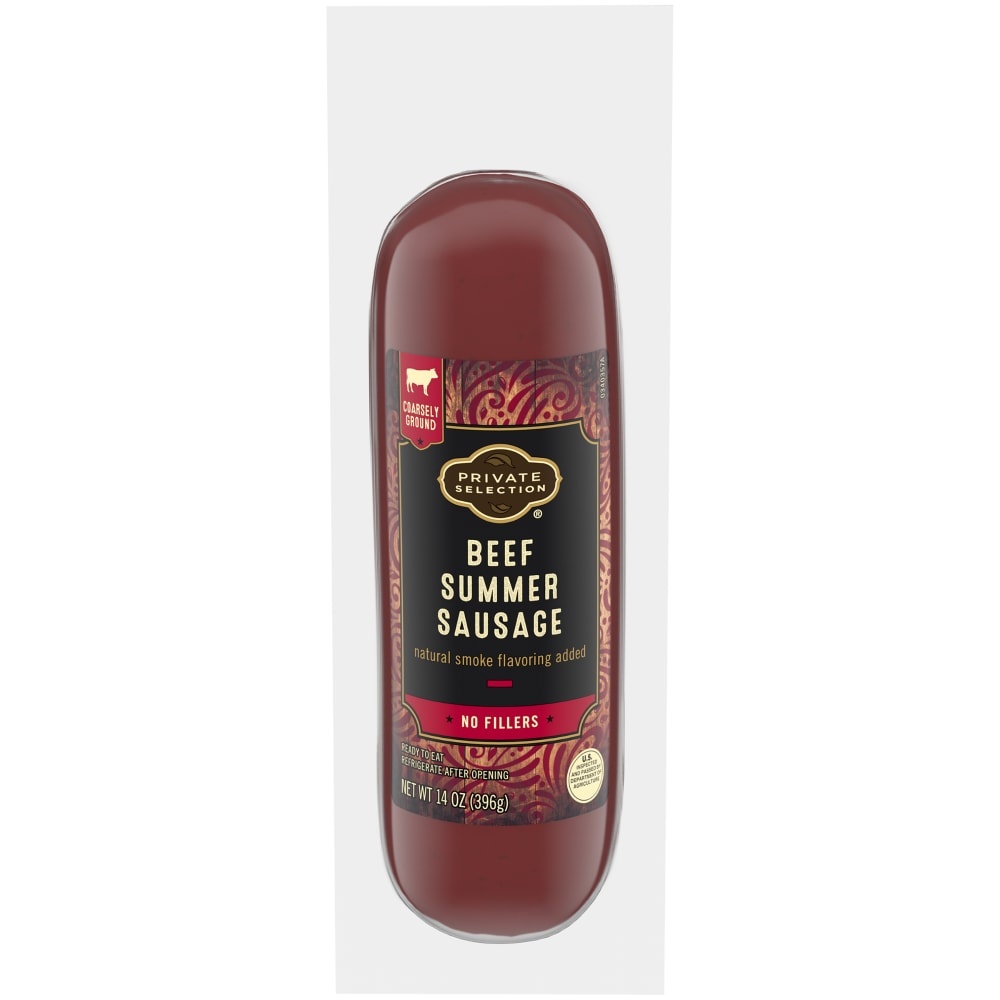 slide 1 of 1, Private Selection Beef Summer Sausage, 14 oz