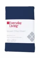 Everyday Living Cotton/Polyester 200 Thread Count Fitted Sheet - Estate Blue