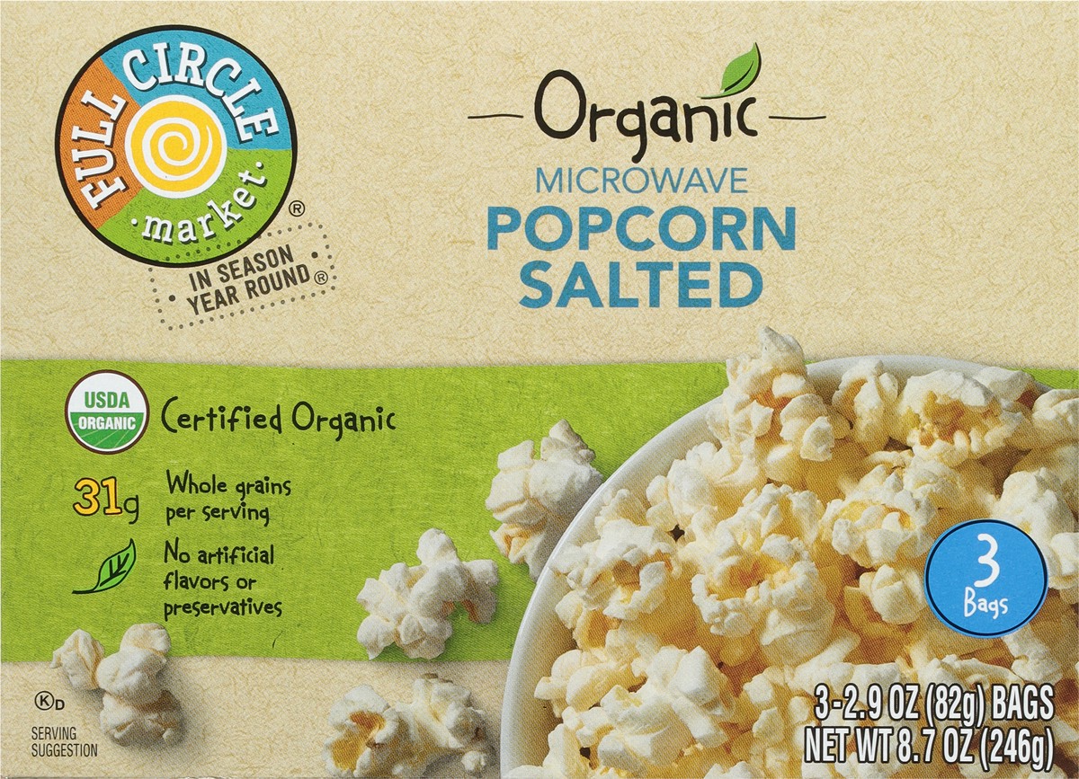 slide 6 of 9, Full Circle Market Microwave Salted Popcorn, 3 ct