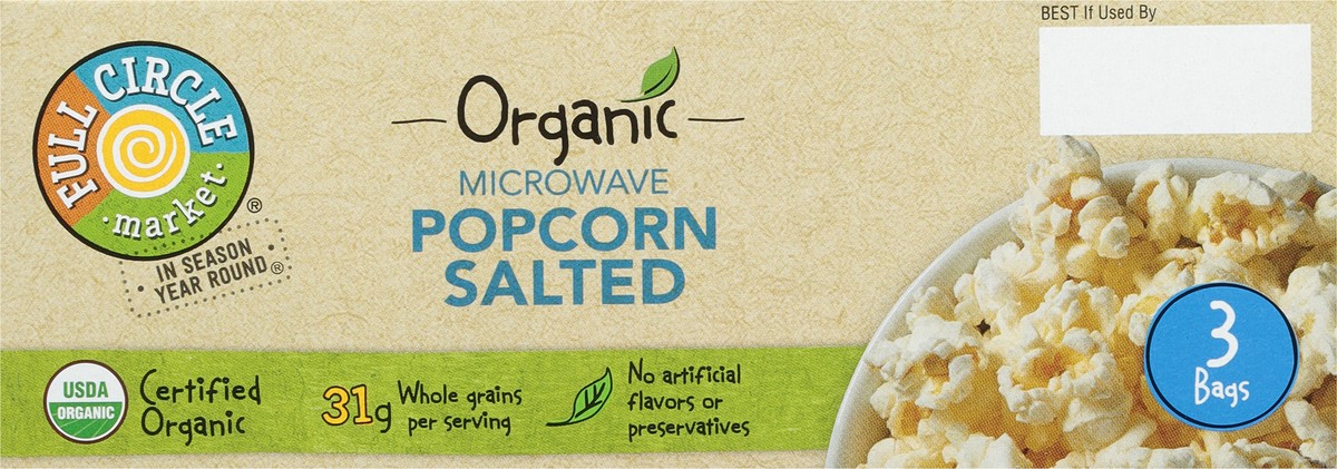 slide 9 of 9, Full Circle Market Microwave Salted Popcorn, 3 ct