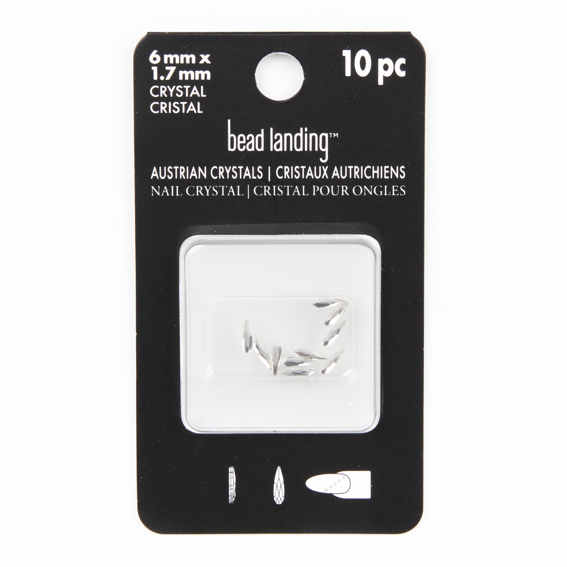 slide 4 of 4, 6mm Crystal Raindrop Glue-On Austrian Crystals By Bead Landing, 10ct., 6 mm