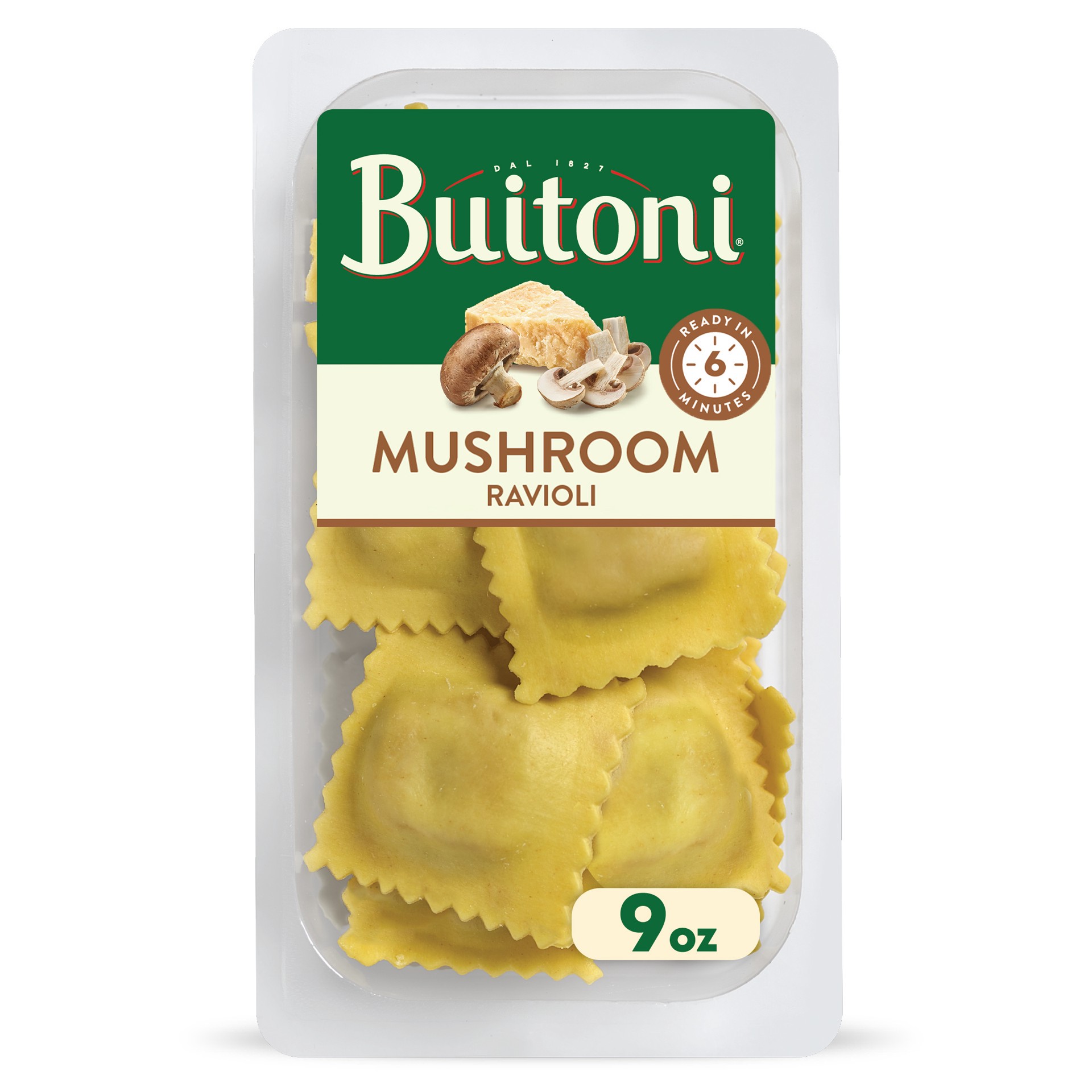 slide 1 of 6, Buitoni Mushroom Ravioli, Refrigerated Pasta, 9 oz Package, 9 oz