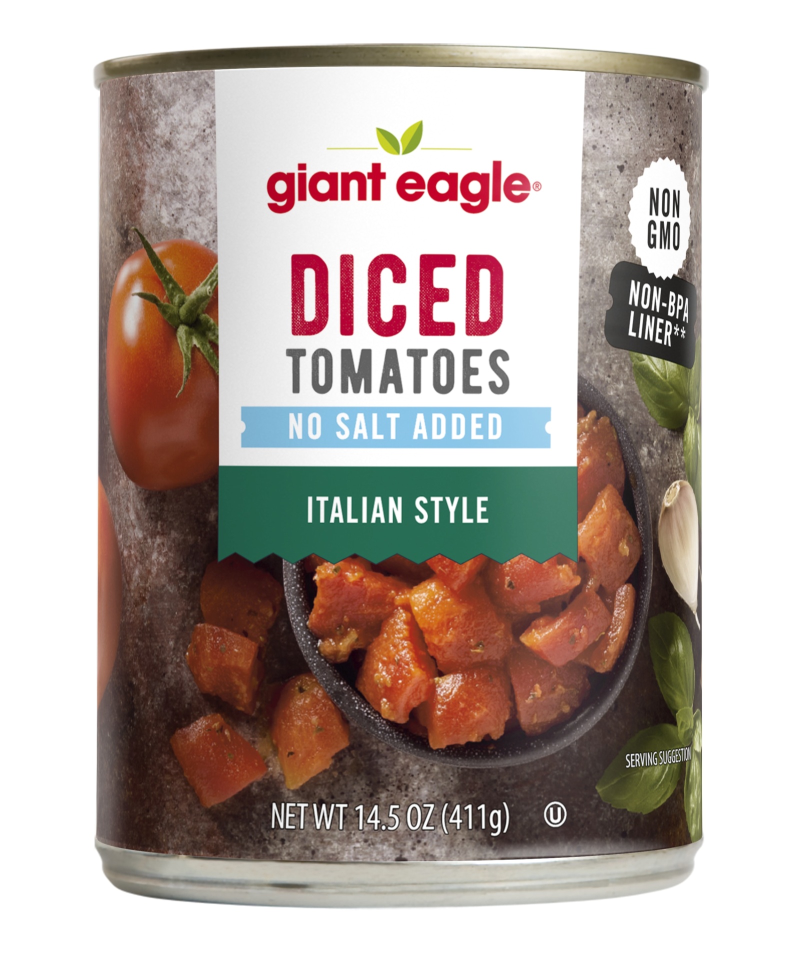 slide 1 of 1, Ge Diced Tom Basil Garl Ore Nsa, 14.5 oz