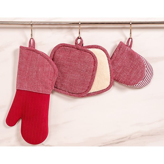 slide 3 of 5, Artisanal Kitchen Supply Silicone Oven Mitts - Red, 2 ct