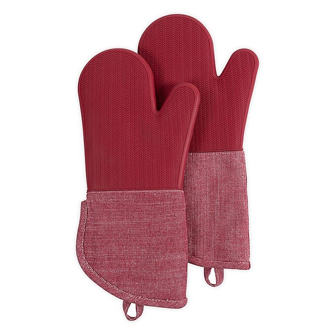 slide 1 of 5, Artisanal Kitchen Supply Silicone Oven Mitts - Red, 2 ct