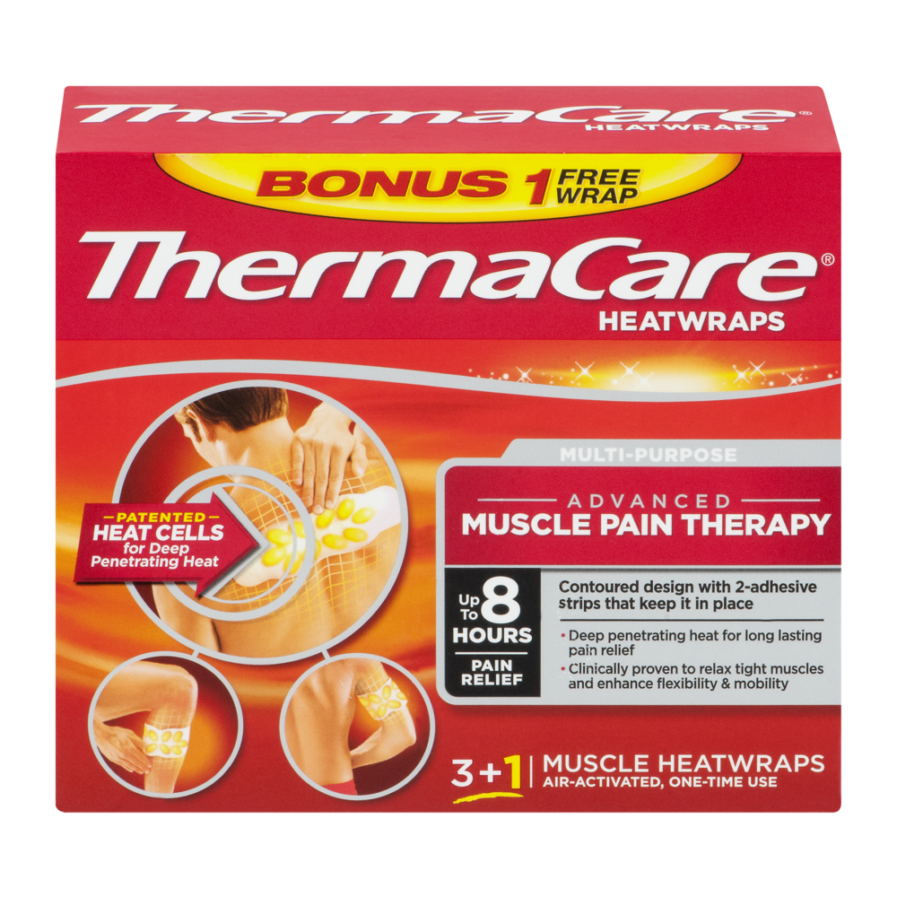 slide 1 of 1, ThermaCare Heat Wrap Muscle & Joint - 8Hr, 4 ct