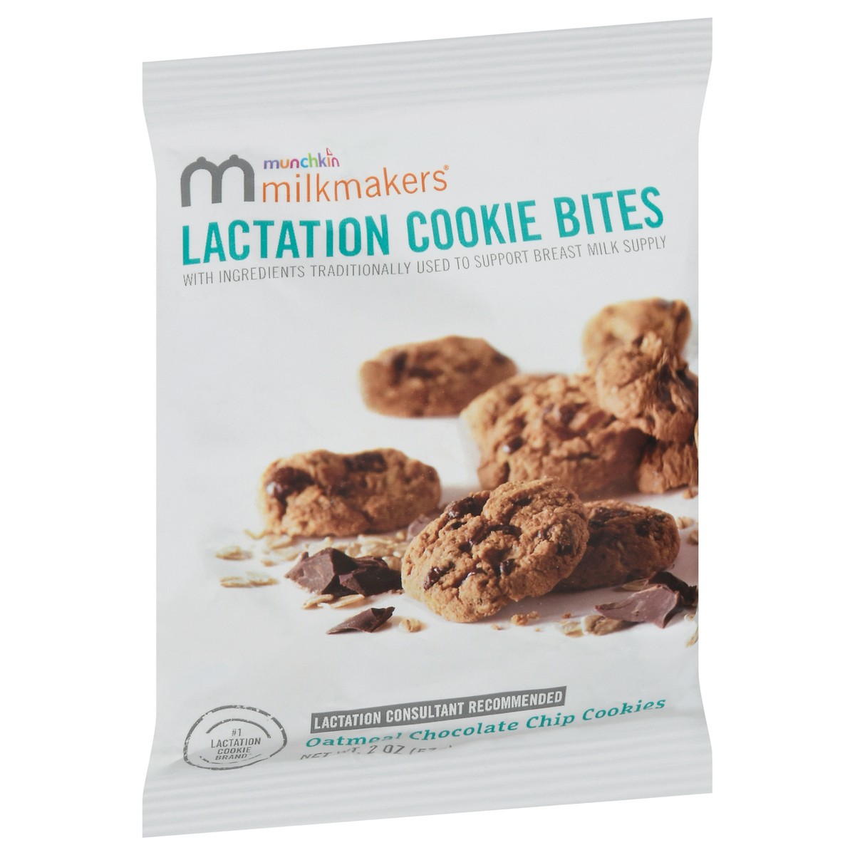 slide 5 of 9, Munchkin Milkmakers Oatmeal Chocolate Chip Lactation Cookie Bites 2 oz, 2 oz