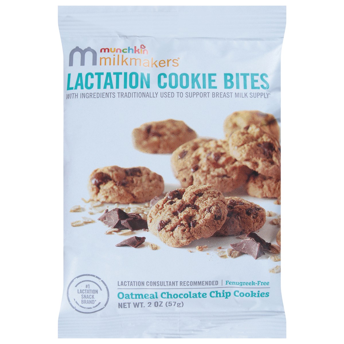 slide 1 of 9, Munchkin Milkmakers Oatmeal Chocolate Chip Lactation Cookie Bites 2 oz, 2 oz