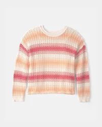 Oshkosh Girls Striped Sweater - Coral - Size 7