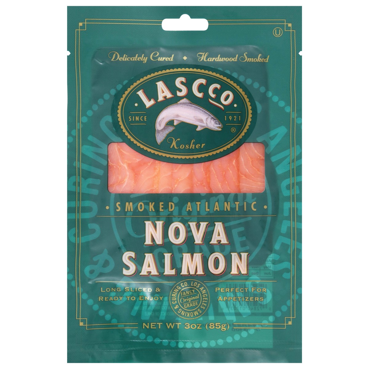 slide 1 of 9, LASCco Smoked Atlantic Nova Salmon 3 oz, 3 oz