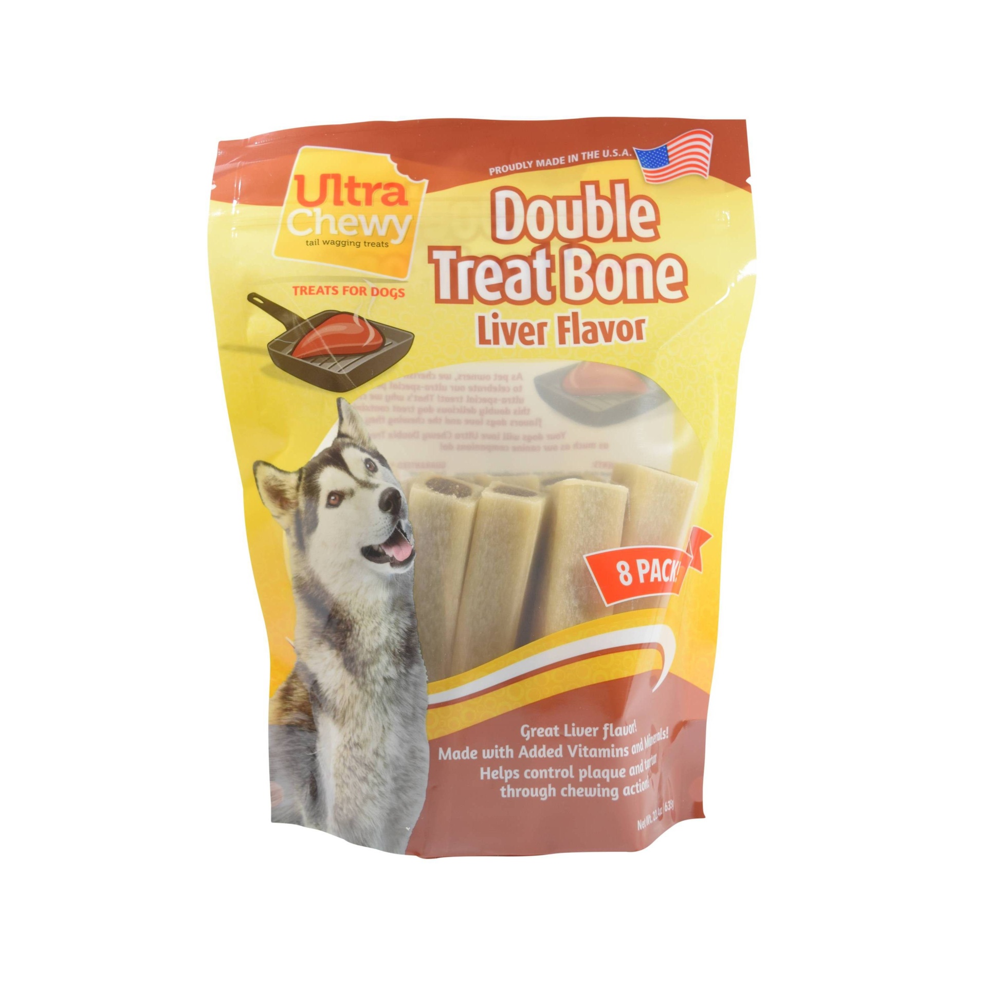slide 1 of 1, Ultra Chewy Double Treat Value Pack Liver Dog Treats, 8 ct