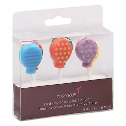 Papyrus Balloon Birthday Candles 6 Count - Each