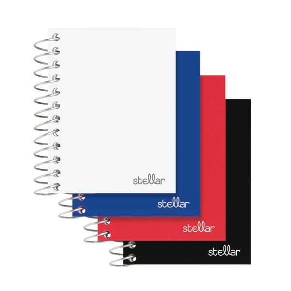 slide 1 of 5, Office Depot Brand Mini Stellar Spiral Poly Notebook, 2 1/2'' X 4'', College Ruled, 300 Pages (150 Sheets), Assorted Colors, 150 ct