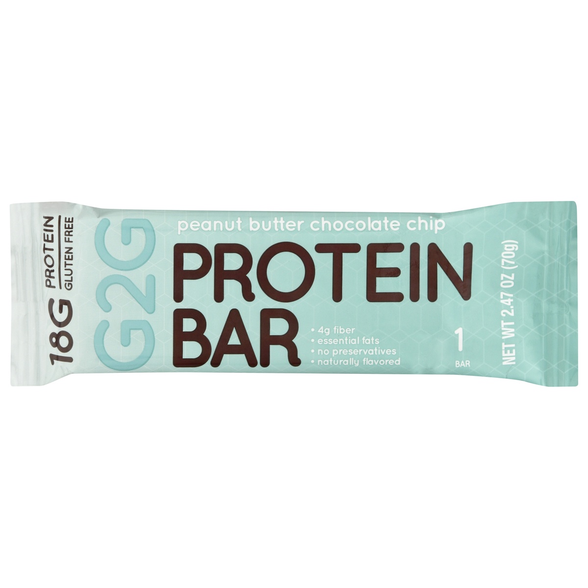 slide 1 of 1, G2G Peanut Butter Chocolate Chip Protein Bar 2.47 oz, 2.47 oz