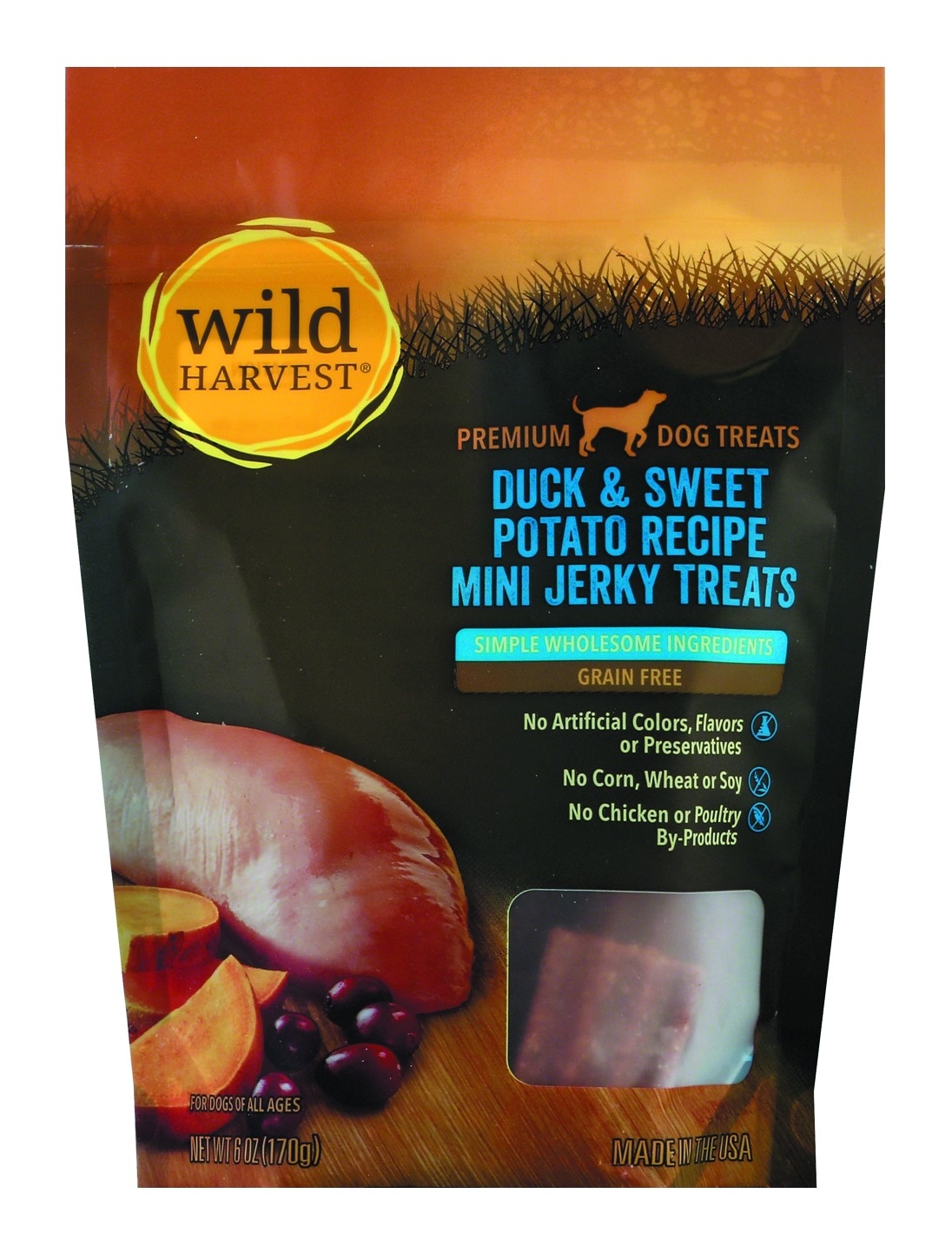 slide 1 of 1, Wild Harvest Duck Sweet Potato Jerky Treat, 6 oz