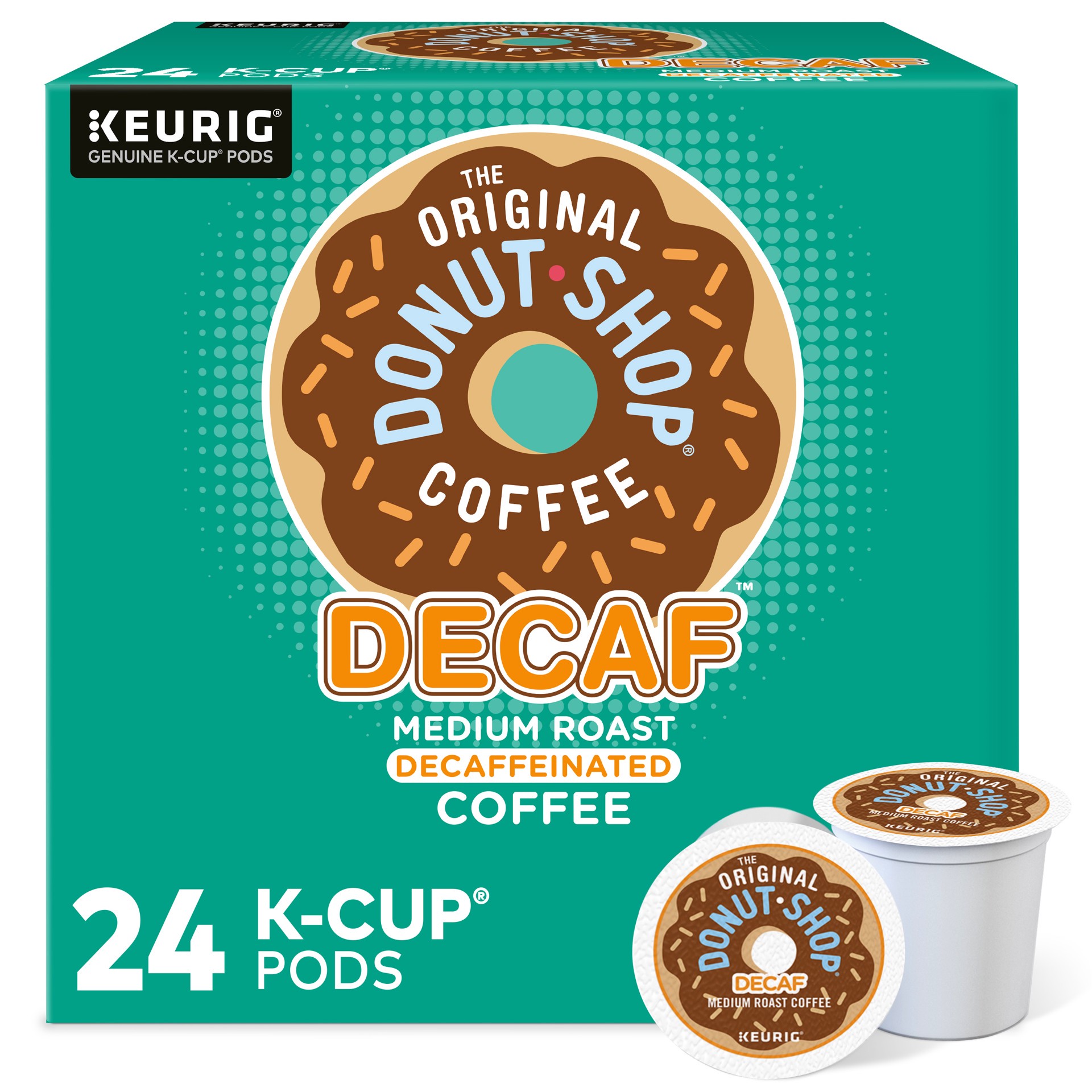 slide 1 of 8, The Original Donut Shop Decaf Keurig Single-Serve K-Cup Pods, Medium Roast Coffee- 24 ct, 24 ct