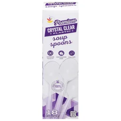 Giant Premium Crystal Clear Plastic Soup Spoons