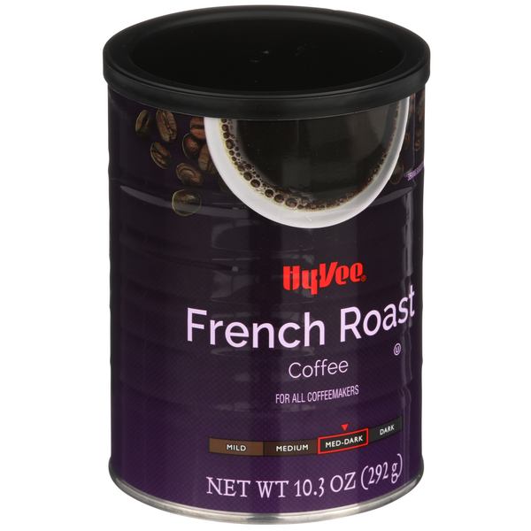 slide 1 of 1, Hy-vee Med-dark French Roast 100% Coffee - 10.3 oz, 10.3 oz