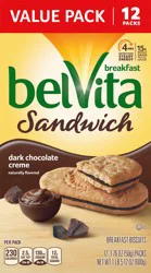 belVita Sandwich Dark Chocolate Creme Breakfast Biscuits 12 ea