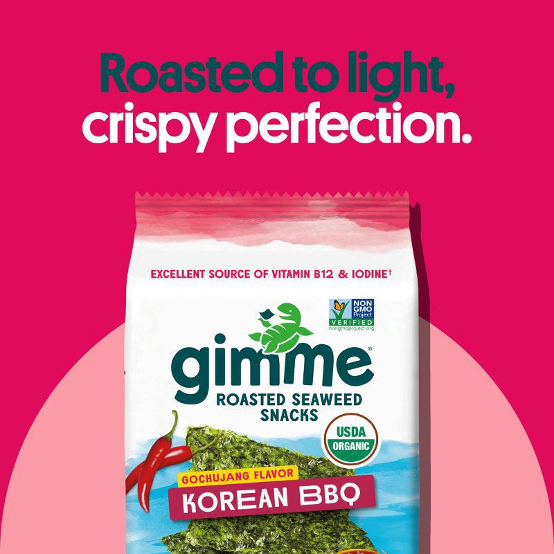 slide 3 of 4, gimMe Organic Roasted Seaweed Snack Korean BBQ - 0.32oz, 0.32 oz