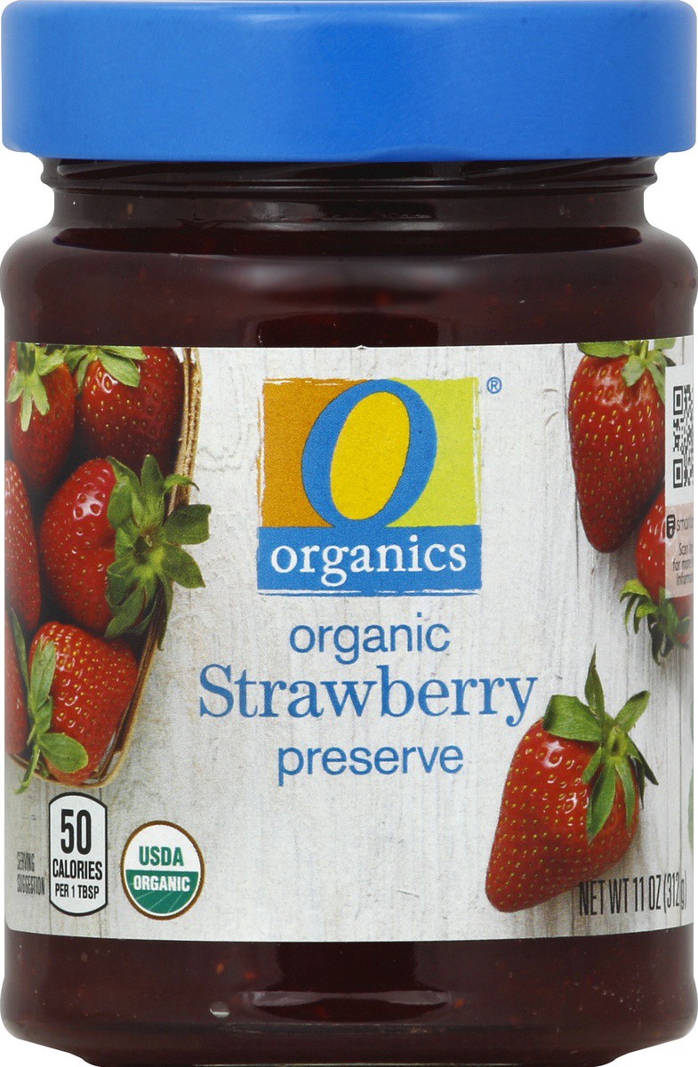slide 2 of 2, O Organics Organic Preserves Strawberry, 11 oz