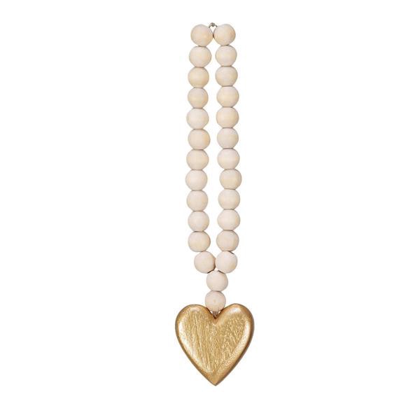 slide 1 of 1, Wood Bead Garland With Heart, 1 ct