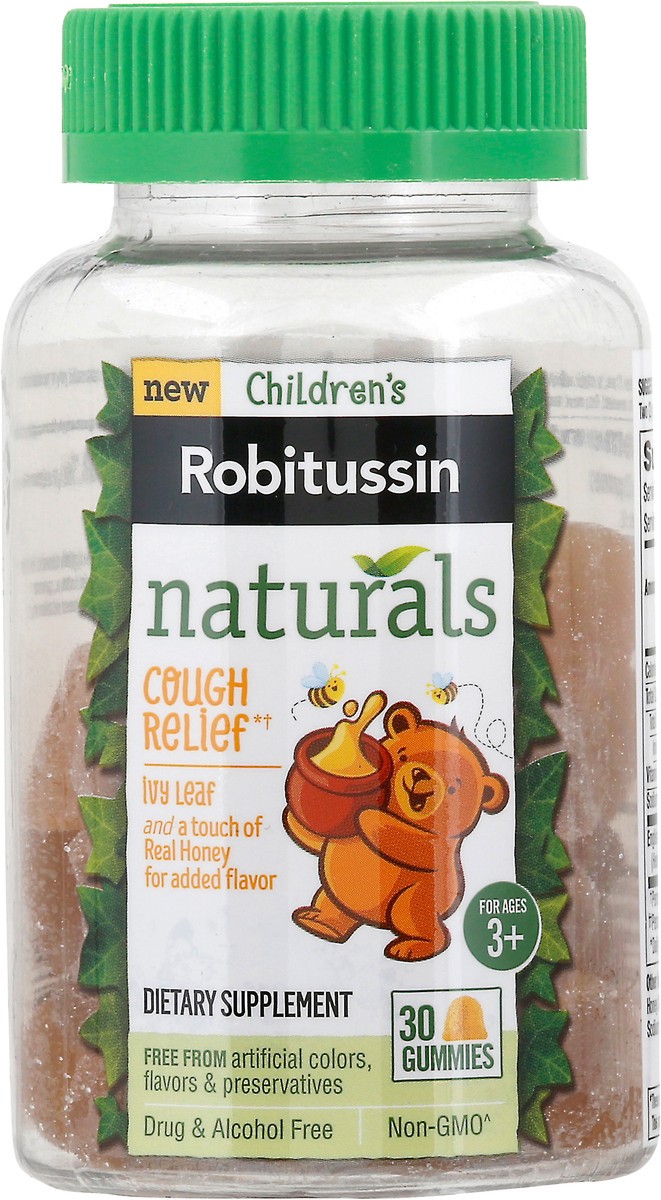 slide 7 of 9, Robitussin Naturals Children's Cough Relief 30 Gummies, 30 ct