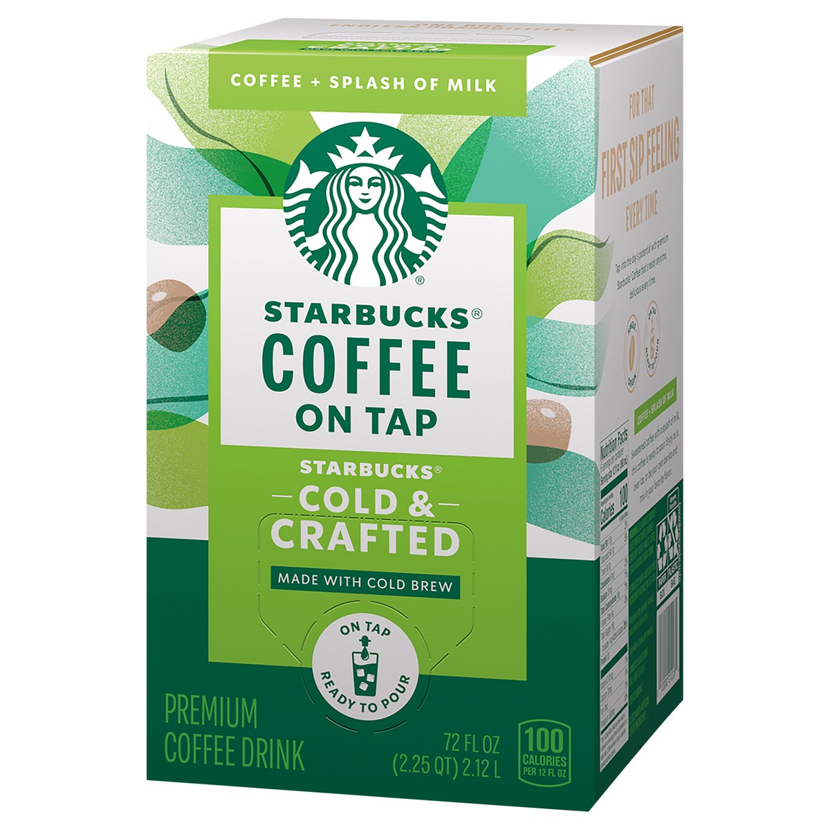 slide 2 of 11, Starbucks Cold & Crafted Premium Coffee Drink with + Splash of Milk 72 Fl Oz, 72 fl oz