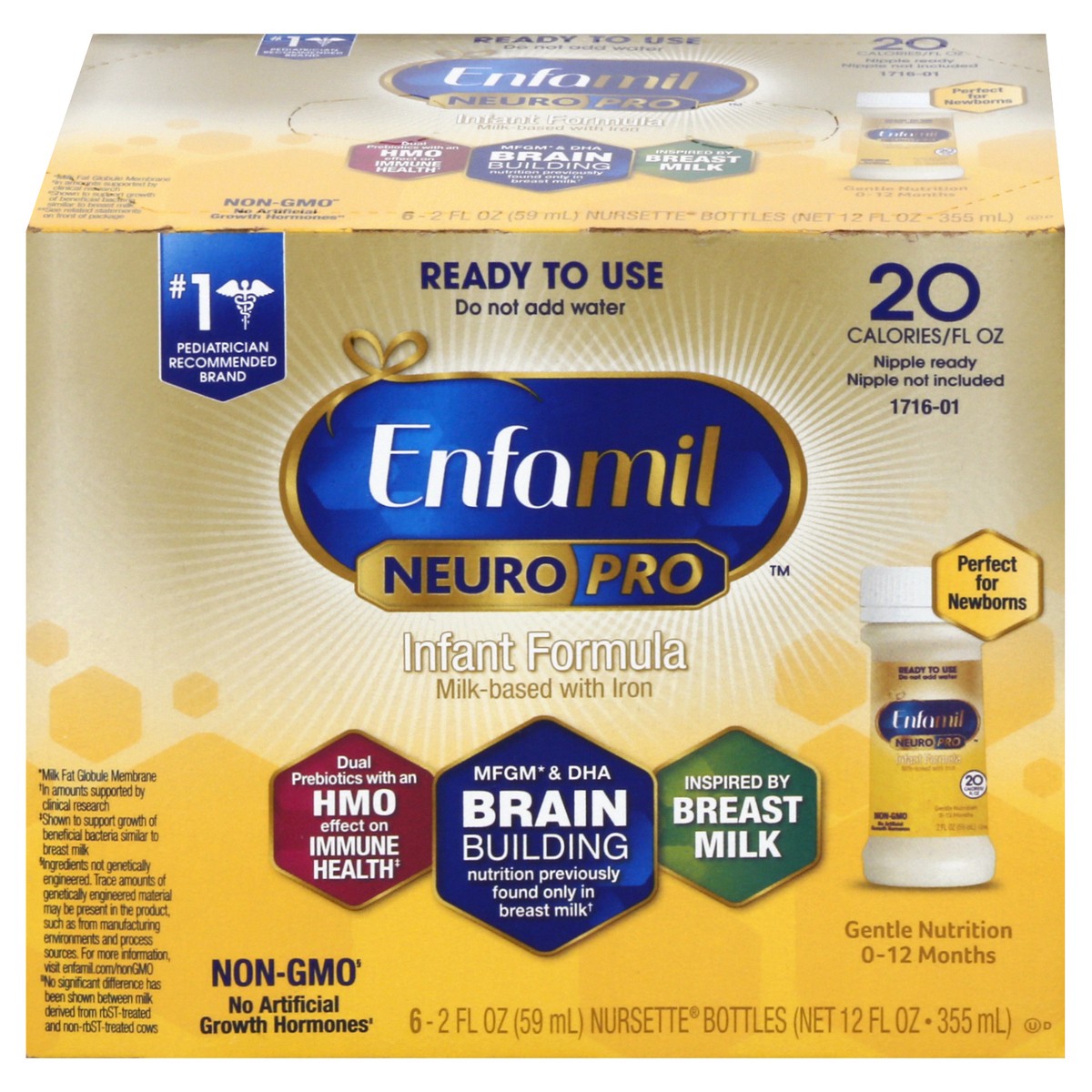 slide 3 of 13, Enfamil NeuroPro Milk-Based with Iron Infant Formula 6 ea, 6 ct; 2 fl oz