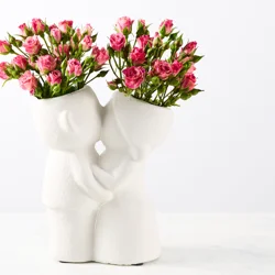 9" Kissing Couple Vase