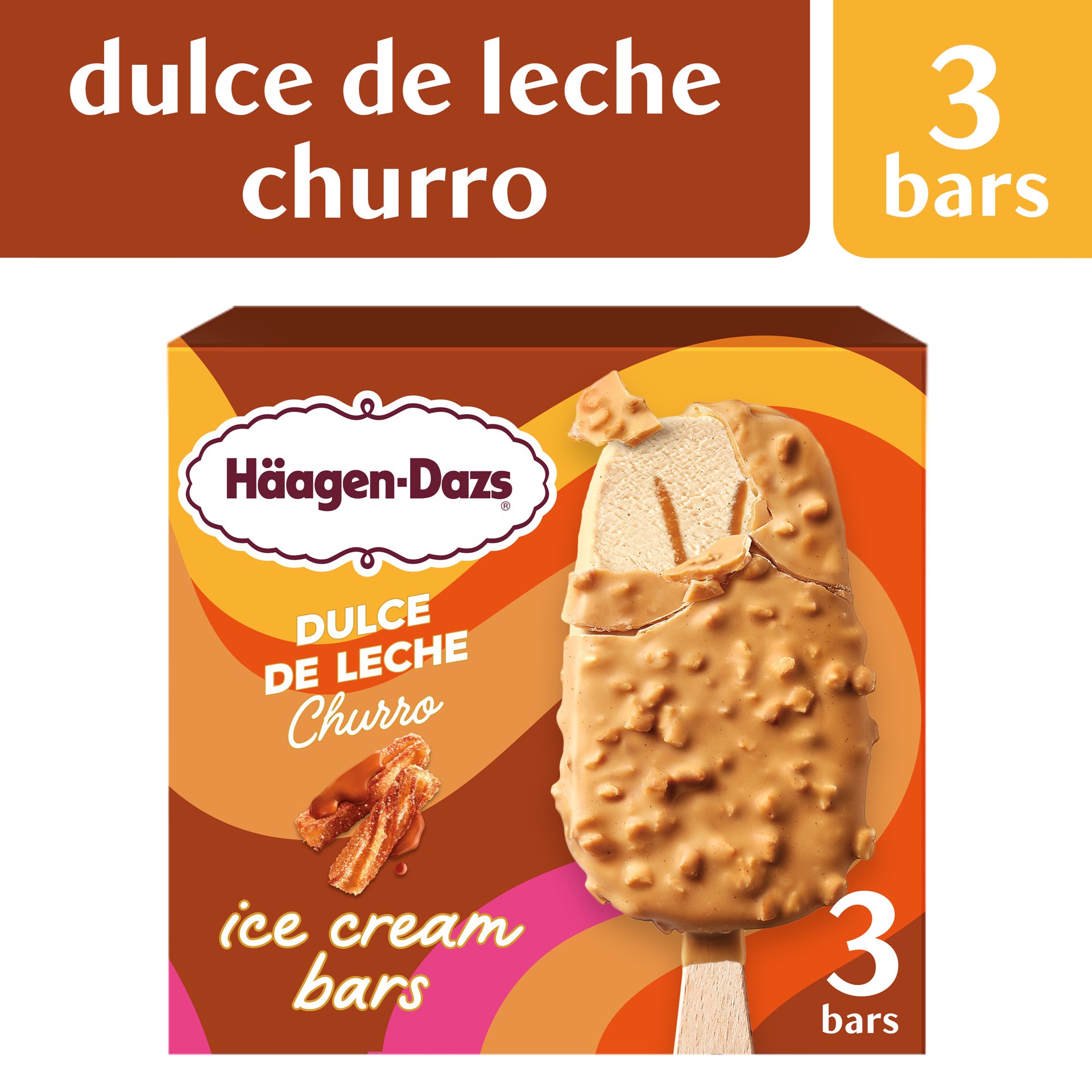 slide 5 of 5, Häagen-Dazs Haagen Dazs Dulce de Leche Churro Ice Cream Bars, 3 Count, 3 ct