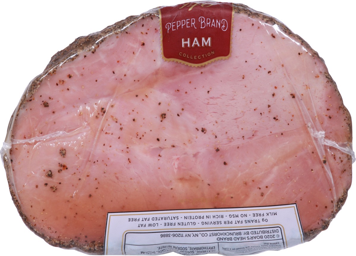 slide 7 of 9, Boar's Head Water Added Pepper Brand Ham 1 ea, per lb