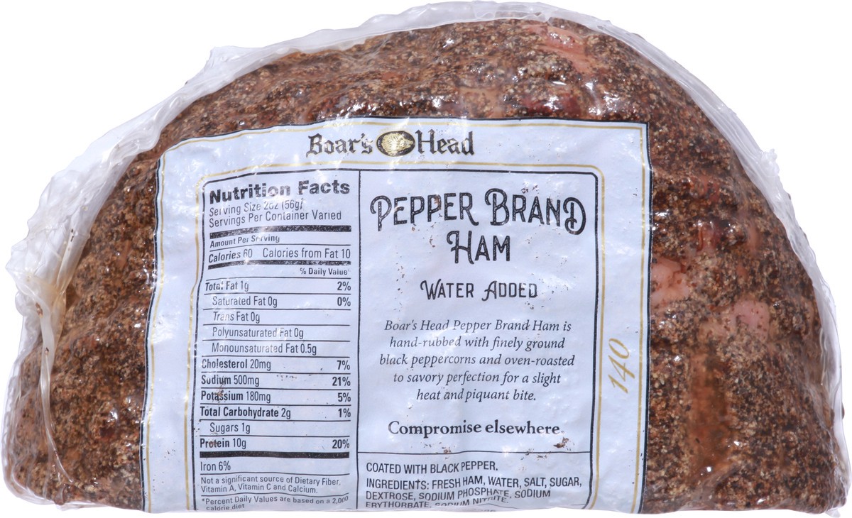 slide 6 of 9, Boar's Head Water Added Pepper Brand Ham 1 ea, per lb