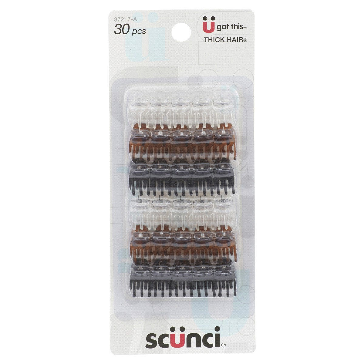 slide 1 of 5, scünci Thick Hair Effortless Beauty Hair Clips, 30 ct