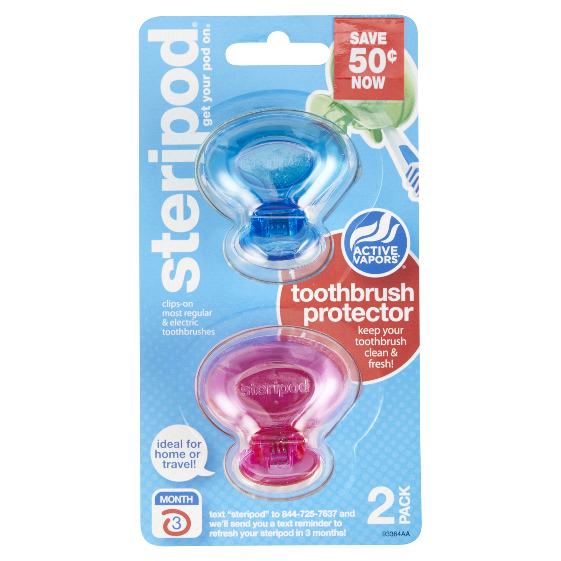 slide 1 of 9, Steripod 2 Pack Toothbrush Protector 2 ea, 2 ct