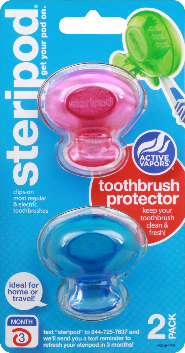 slide 2 of 9, Steripod 2 Pack Toothbrush Protector 2 ea, 2 ct