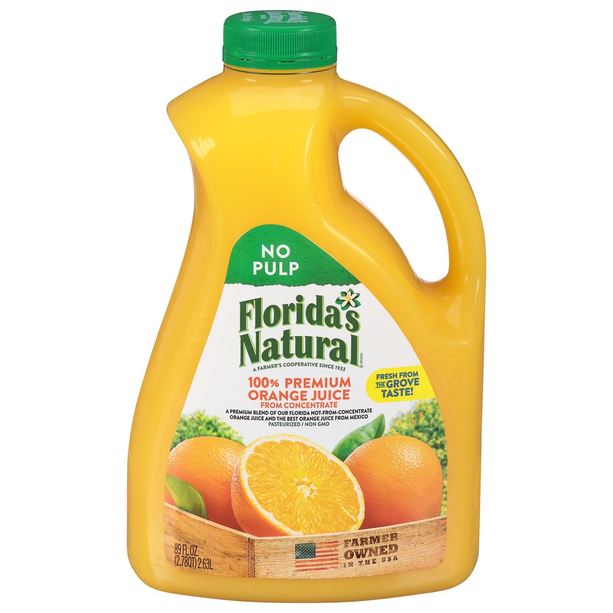 slide 1 of 1, Florida's Natural No Pulp 100% Premium Orange Juice 89 fl oz, 