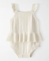 Littleplanet Baby Girl Organic Cotton Sweater Knit Bubble Sweet Cream NB