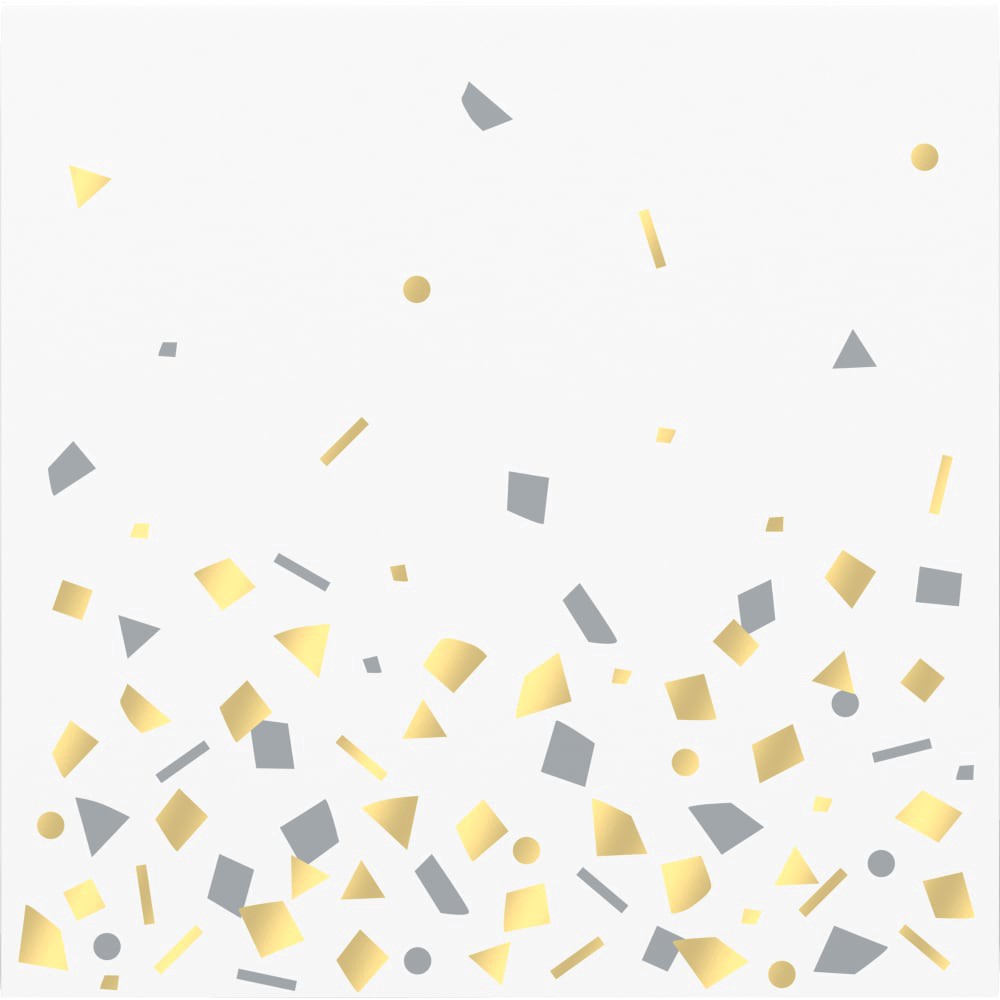 slide 2 of 2, Kroger Gold Confetti Beverage Napkin, 16 ct