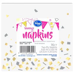 Kroger Gold Confetti Beverage Napkin