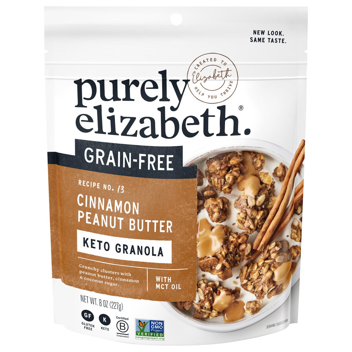 slide 4 of 9, Purely Elizabeth Cinnamon Peanut Butter Grain Free Keto Granola 8 oz, 8 oz