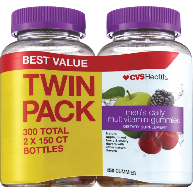 slide 1 of 1, CVS Health Mens Multi Gummies Twin Pack, 14 ct