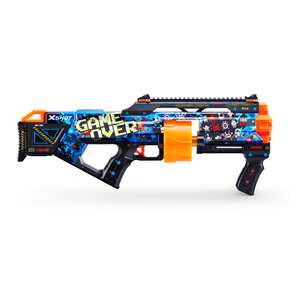 slide 1 of 5, Zuru X-Shot Skins Last Stand Game Over Dart Blaster, 16 ct