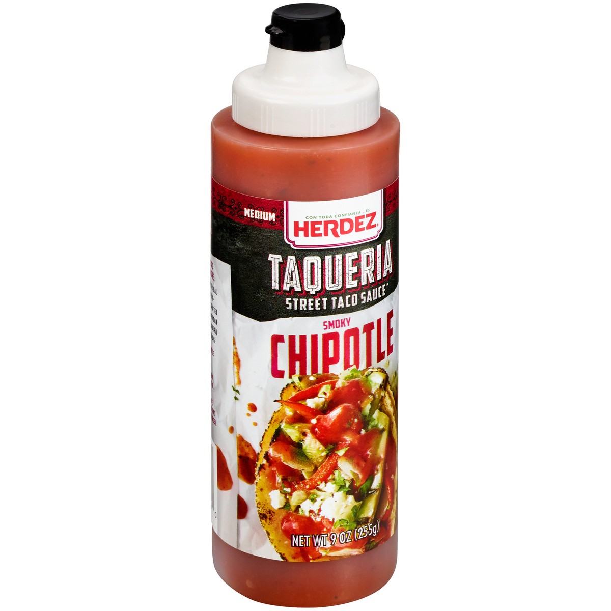 slide 8 of 11, Herdez Medium Smoky Chipotle Taqueria Street Taco Sauce 9 oz. Squeeze Bottle, 9 oz
