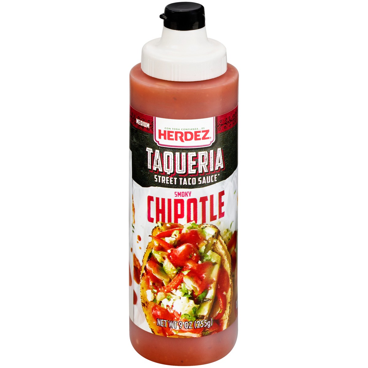 slide 4 of 11, Herdez Medium Smoky Chipotle Taqueria Street Taco Sauce 9 oz. Squeeze Bottle, 9 oz