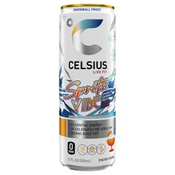 Celsius Live Fit Spritz Vibe Energy Drink Snowball Frost 12 Fl Oz