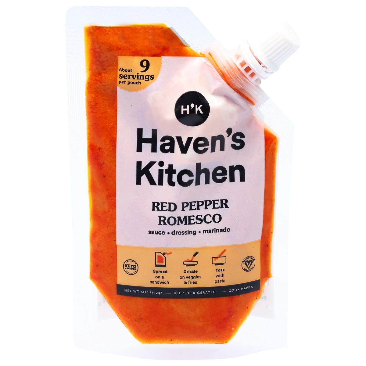 slide 1 of 9, Haven's Kitchen Red Pepper Romesco Sauce-Dressing-Marinade 5 oz, 5 oz