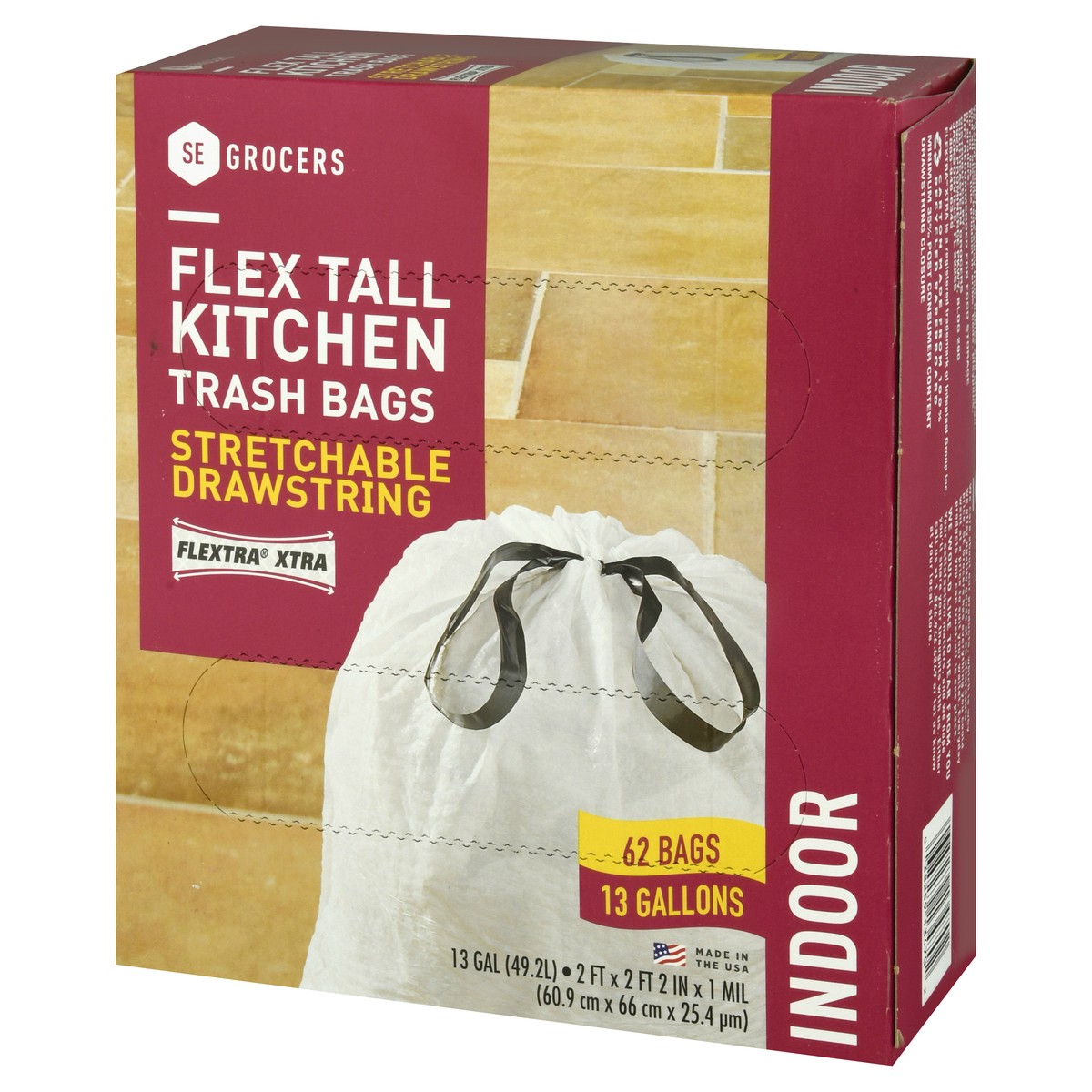 slide 9 of 9, Se Grocers Flx Drw Strng, 62 ct